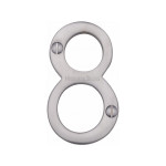 M Marcus Heritage Brass Numeral 8 - Face Fix 76mm Slimline font